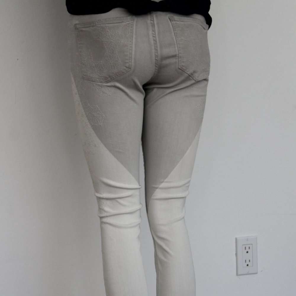 $378 Zadig & Voltaire BROCKENBOW Mascara Artemis Jeans White & Gray 29 - Picture 7 of 16